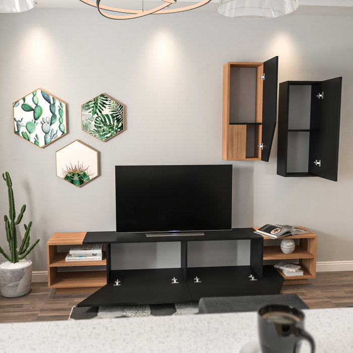 Hanah Home Zebra Negro y Teca
